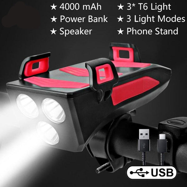 Bike light best sale phone holder